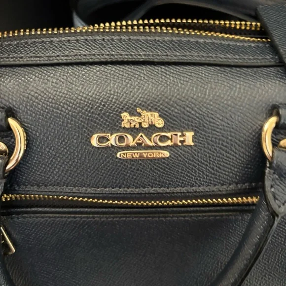 Coach Rowan Satchel Blue Leather Crossbody Purse - Picture 2 of 12